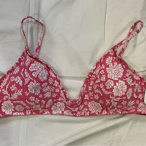 J. Crew Pink Floral Bikini Top
